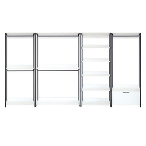Fiona - Freestanding Walk In Wood Closet System With Metal Frame Durable Storage Solution Melamine - White