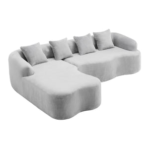 Modular L-Shape Sectional Sofa With Curved Chaise