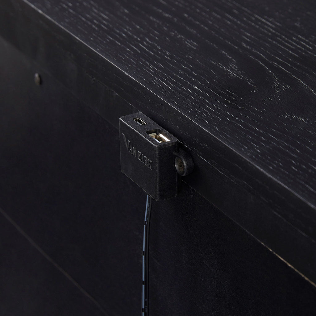 3 Drawer Nightstand With USB - Black