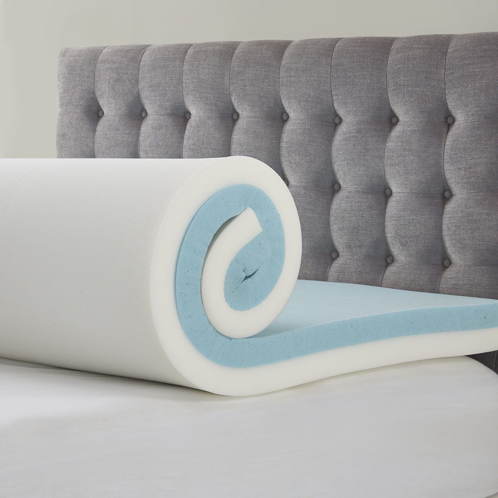 Twin Gel Memory Foam Mattress Topper - White
