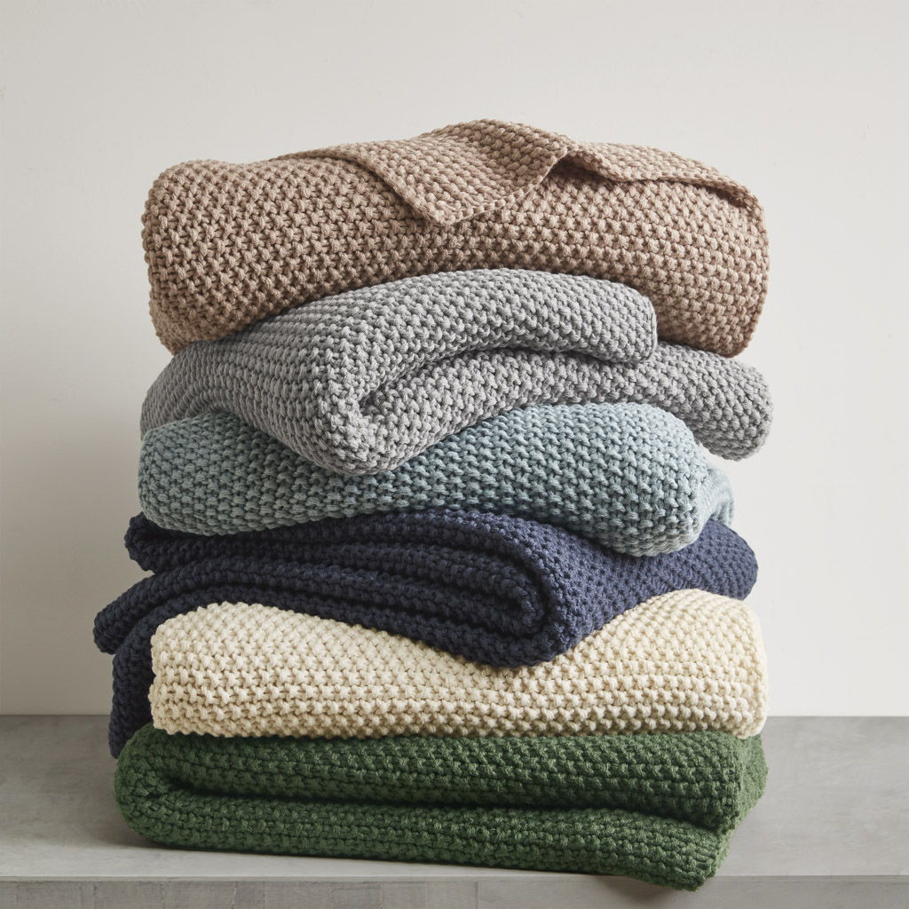 Bree Knit - Throw - Light Blue