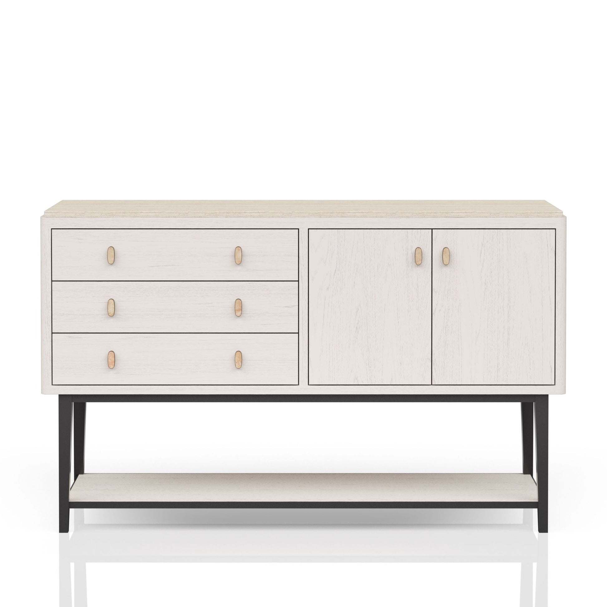 Server With Metal Base - White