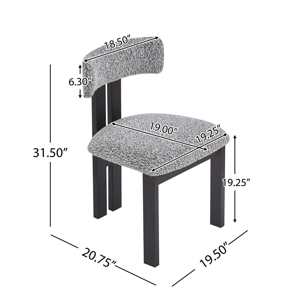 Modern Upholstered Armless Dining Chairs With Metal Legs
