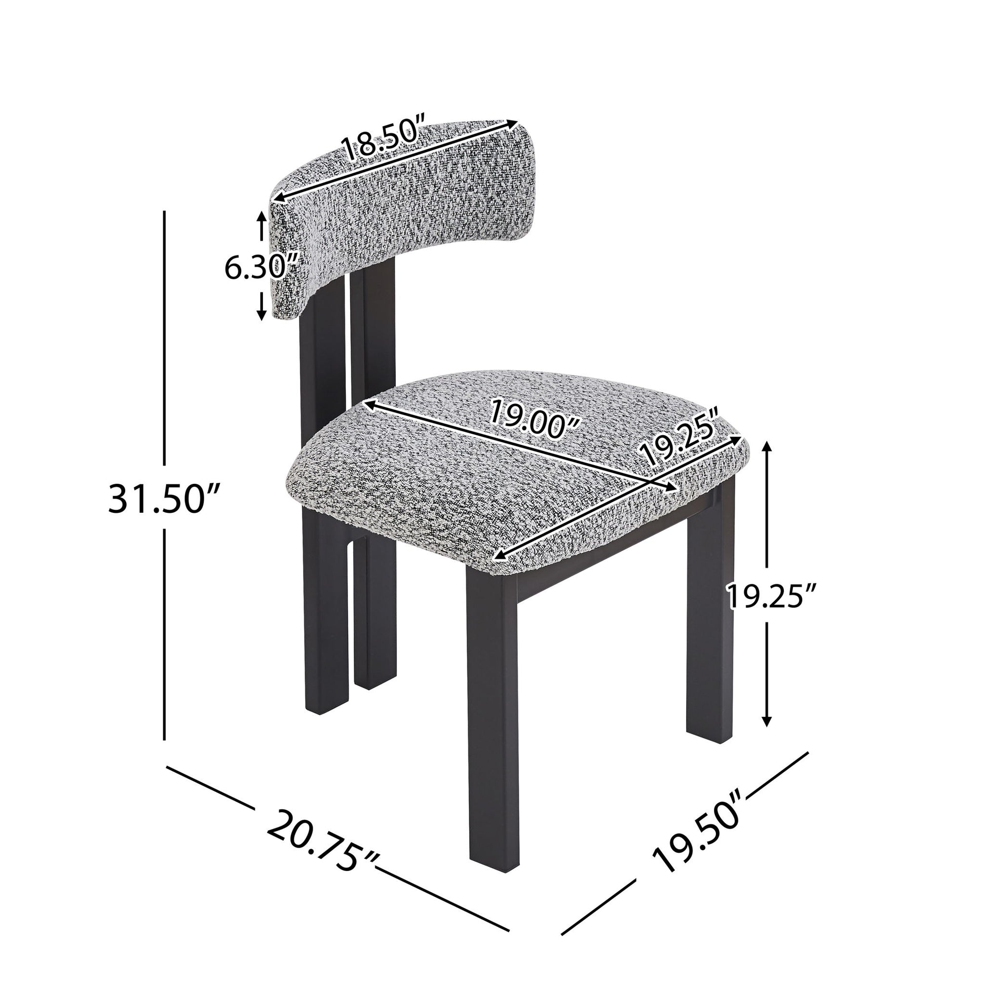 Modern Upholstered Armless Dining Chairs With Metal Legs
