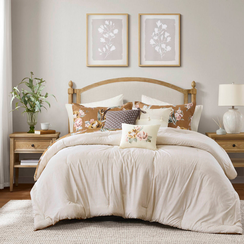 Salara - Queen Comforter Set - Terracotta