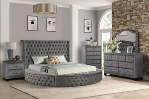 King 5 Piece Bedroom Set Made - Gray