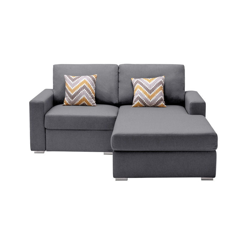 Nolan - Fabric 2-Seater Reversible Sofa With Pillows And Interchangeable Legs