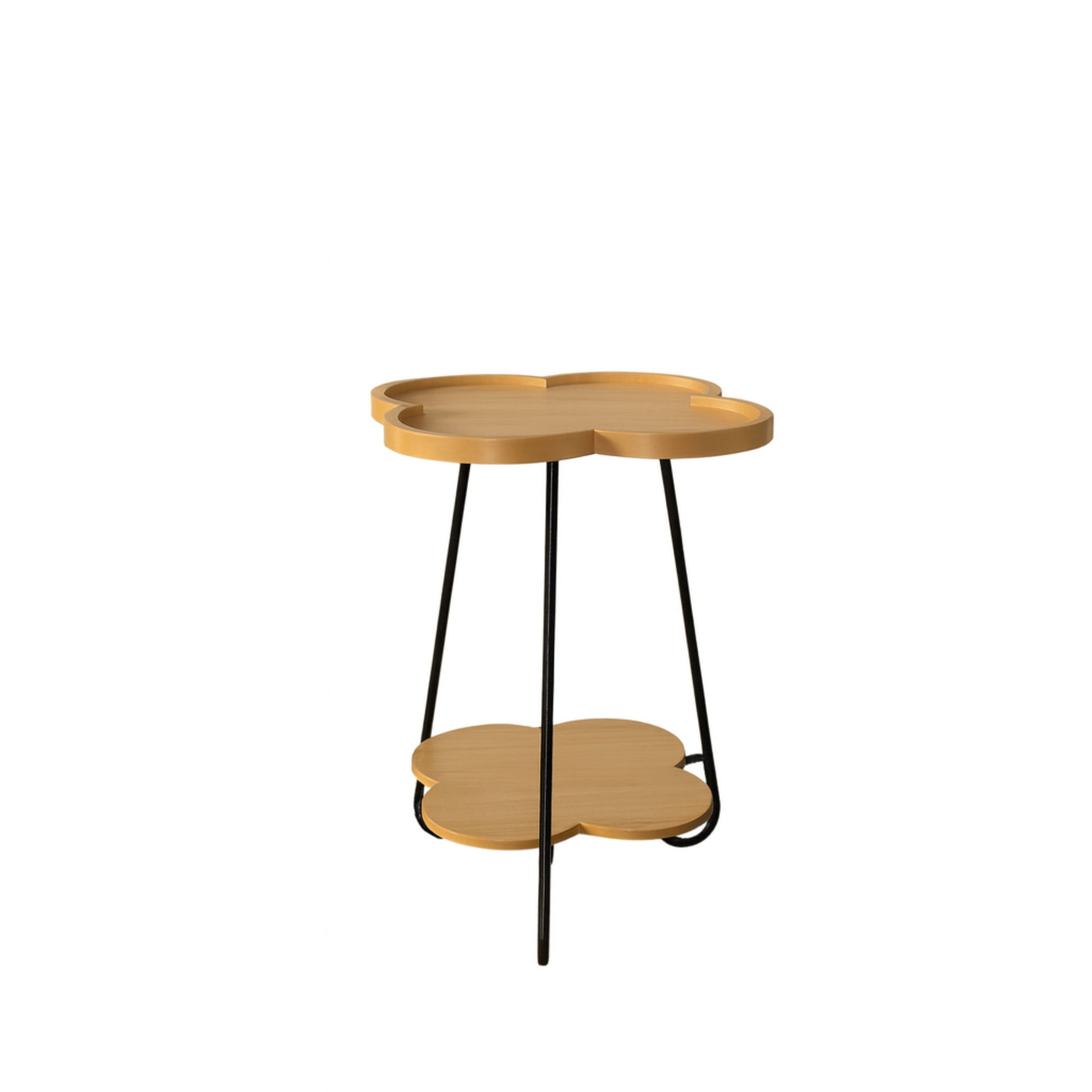 Petal Shape Accent Side Table - Acacia Wood