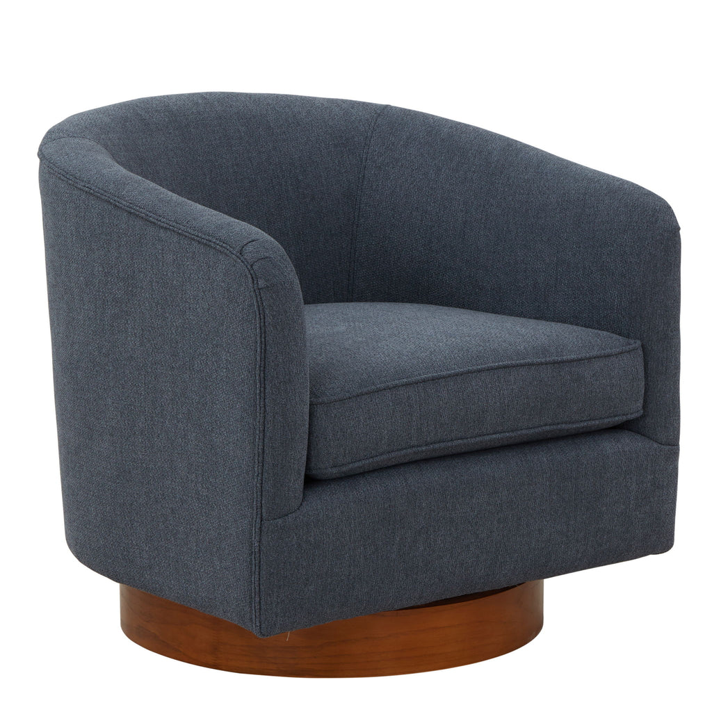 Miramar - Swivel Barrel Chair With Wooden Base
