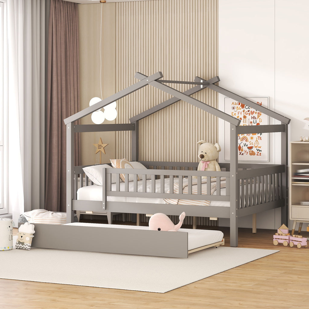 Creativity House Bed With Twin Size Trundle