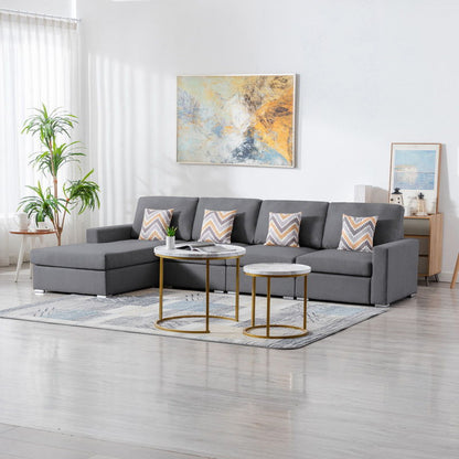 Nolan - 4 Piece Reversible Sectional Sofa Chaise With Interchangeable Legs