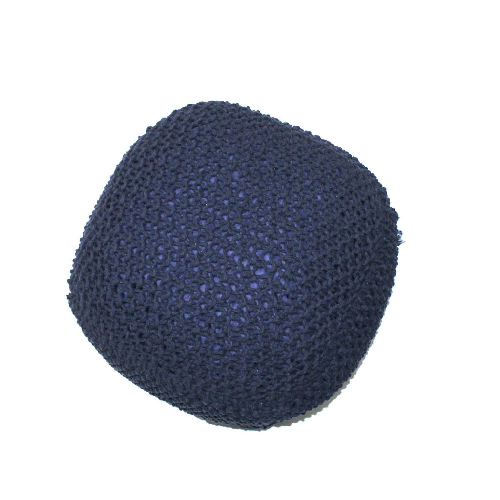 Semi Rounded Pouf, Cable Knitted, Perfect Seating
