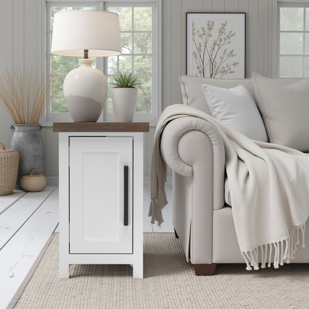 Chairside Table - Jasmine Whitewash / Barnwood