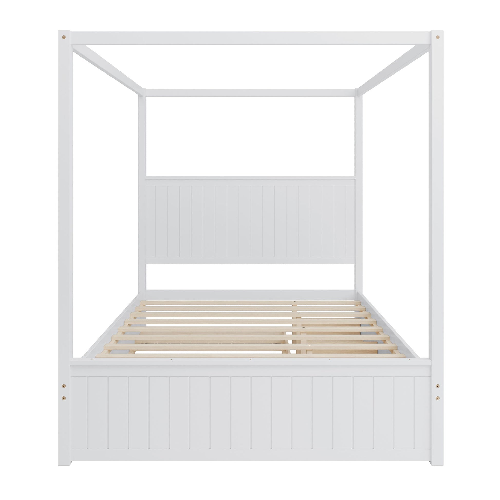 Canopy Platform Bed With Trundle And 3 Storage Drawers