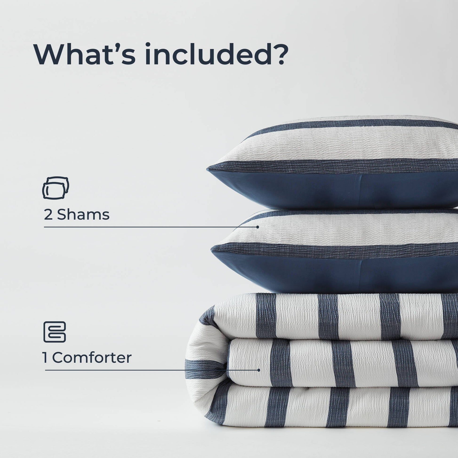 Merritt - King/California King Yarn-Dyed Striped Comforter - Blue