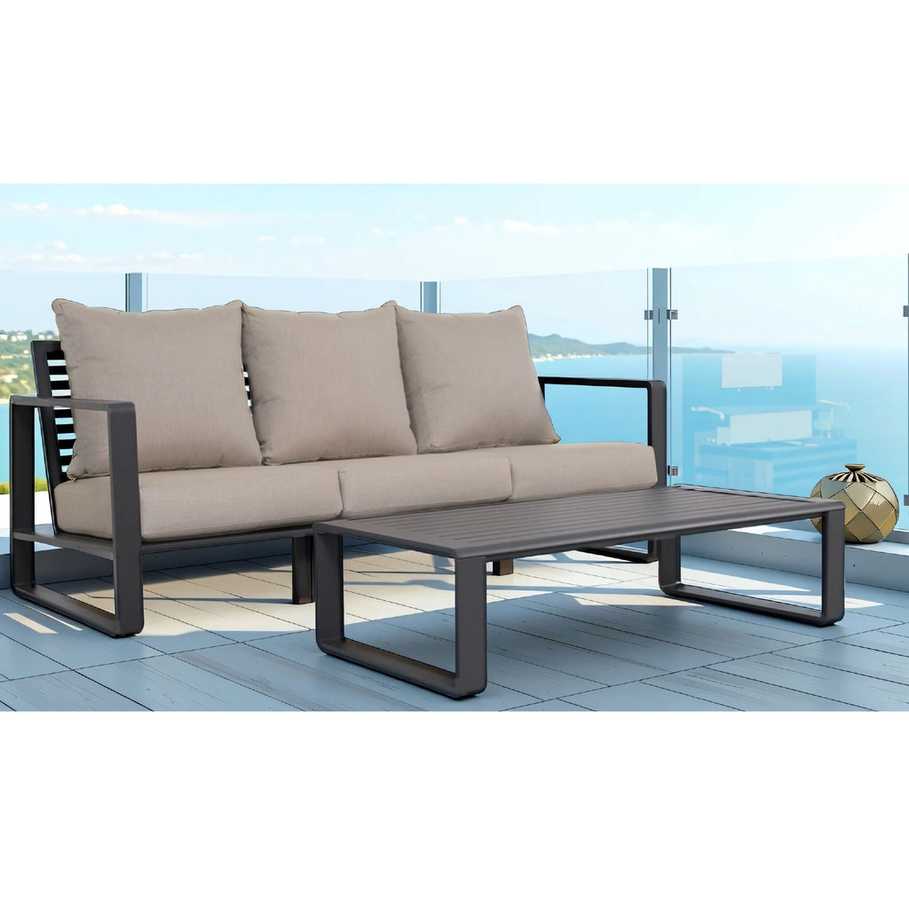 Durable Sofa With Rectangular Coffee Table