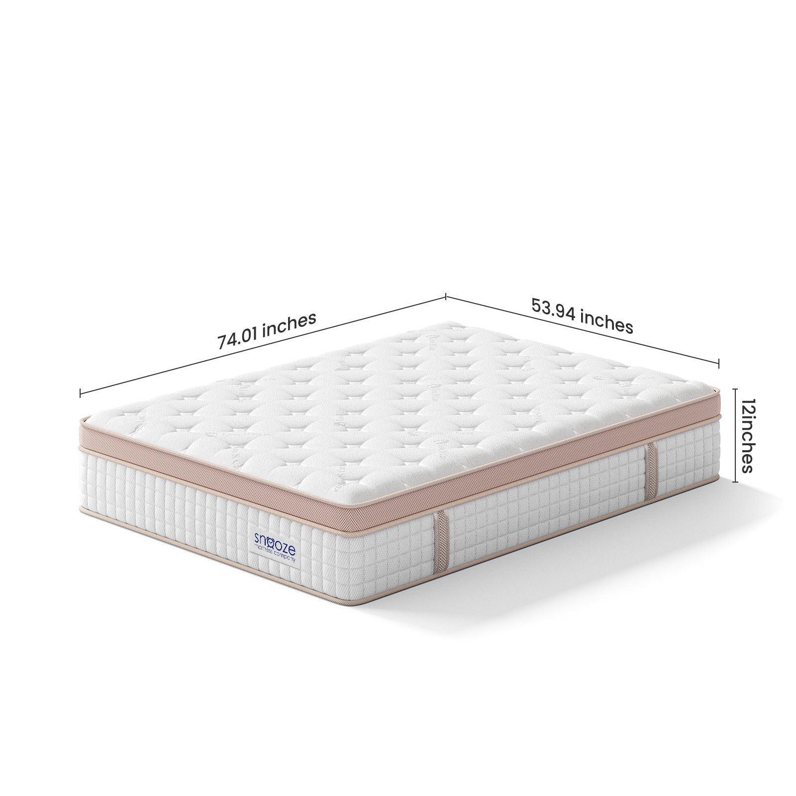 Snooze Mattress Company Harmony - 12" Euro Top Firm Hybrid Mattress With Independently Encased Coils & Gel Memory Foam
