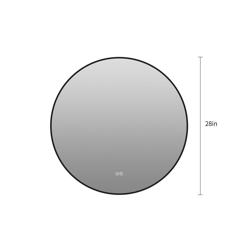 Round Framed Dimmable ED Bathroom Mirror With Anti Fog