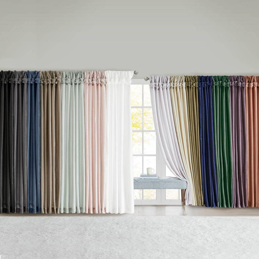 Emilia - 108" Twist Tab Lined Window Curtain - White