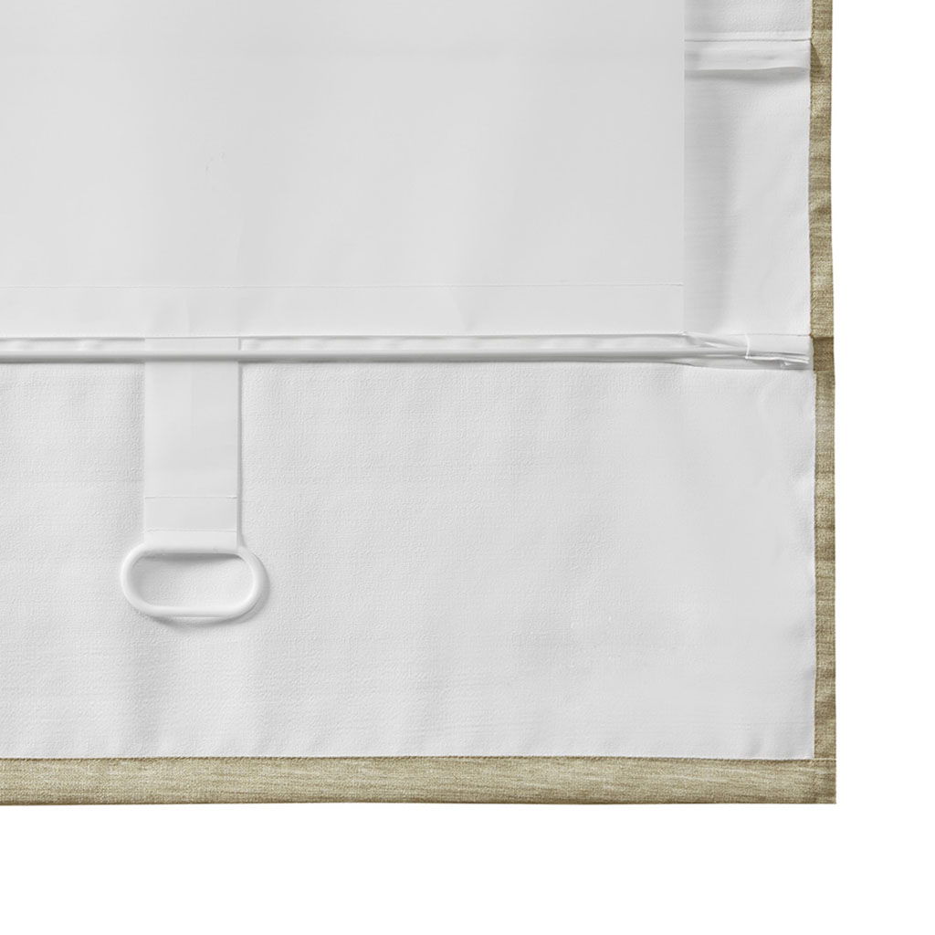 Como - 35" Printed Room Darkening Cordless Roman Shade - Taupe