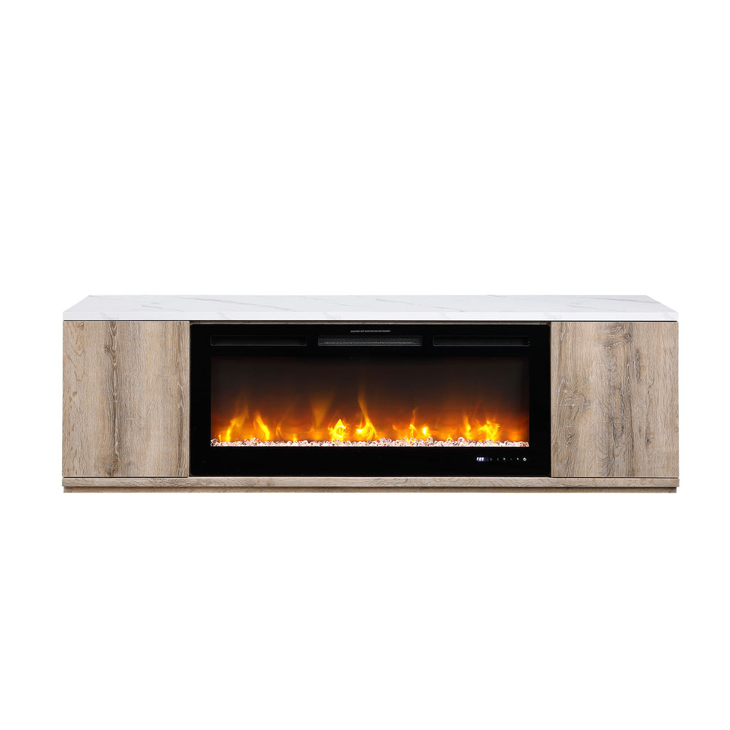 Mason - Entertainment Unit With Bluetooth Speaker And LED Lighting - Natural