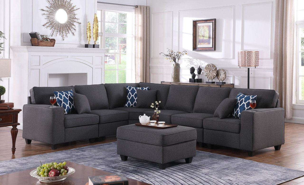 Cooper - Sectional Sofa With Ottomans And Cupholder
