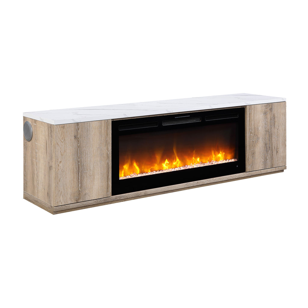 Mason - Entertainment Unit With Bluetooth Speaker And LED Lighting - Natural