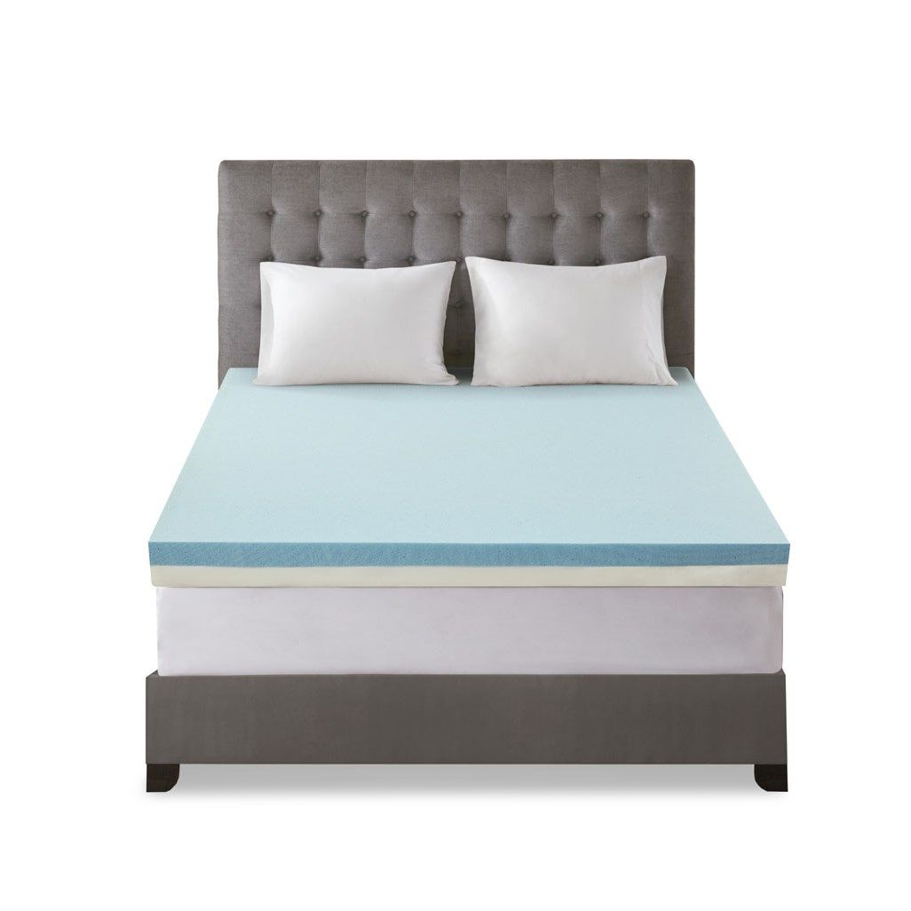Twin Gel Memory Foam Mattress Topper - White