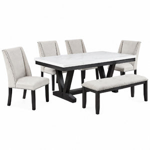 Dining Set With Upholstered Wing Back Chairs