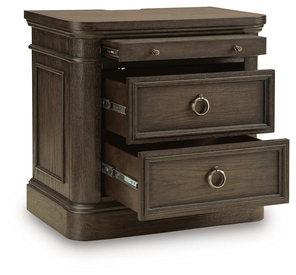 Wickenger - Two Drawer Night Stand - Dark Brown