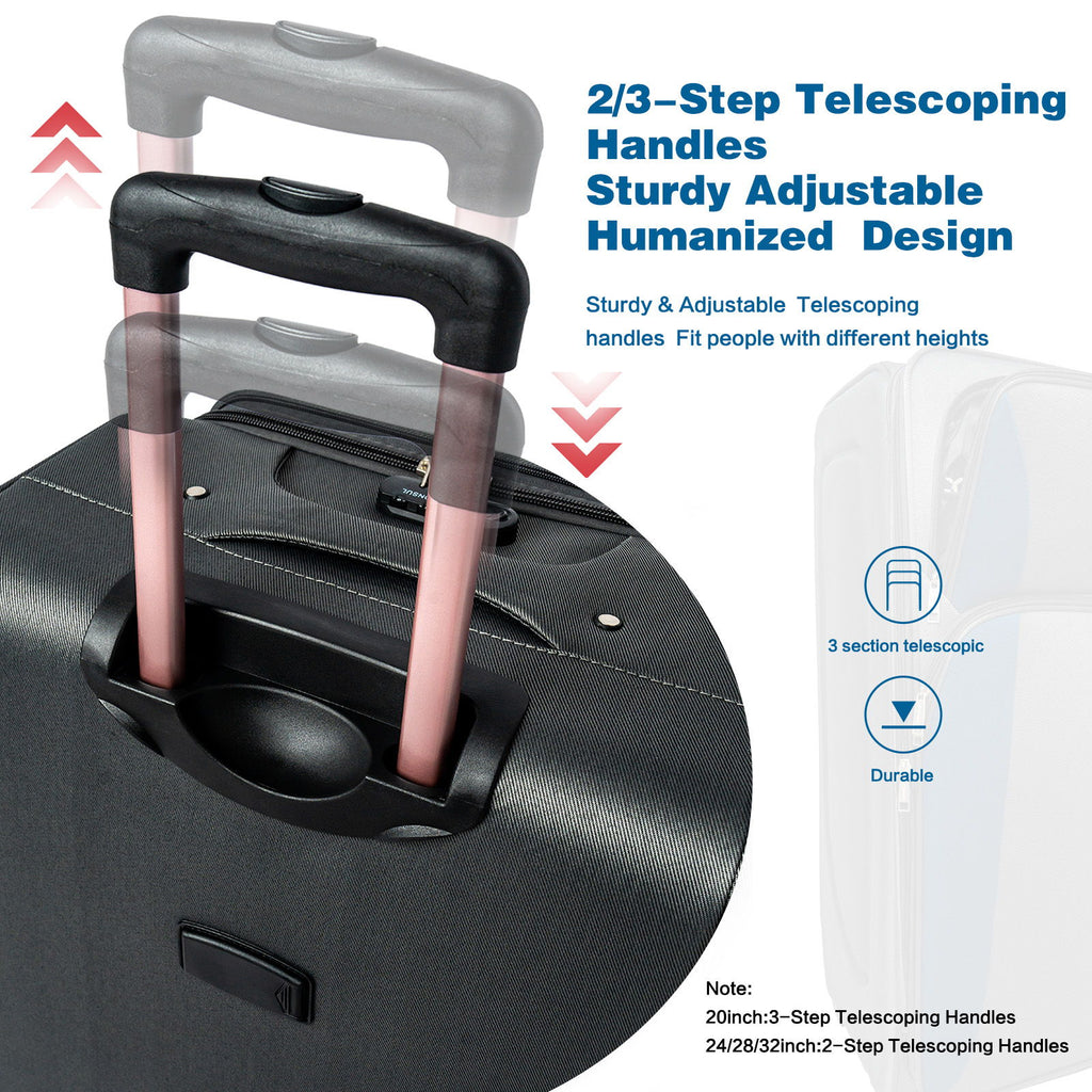 4 Piece Set Softshell Luggage