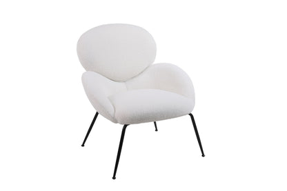 Modern Sherpa Chairs Accent Armchairs For Living Dining Room, Upholstered Chairs With Metal Legs, Comfy And Soft Chairs For Bedroom, Cute Vanity Chairs