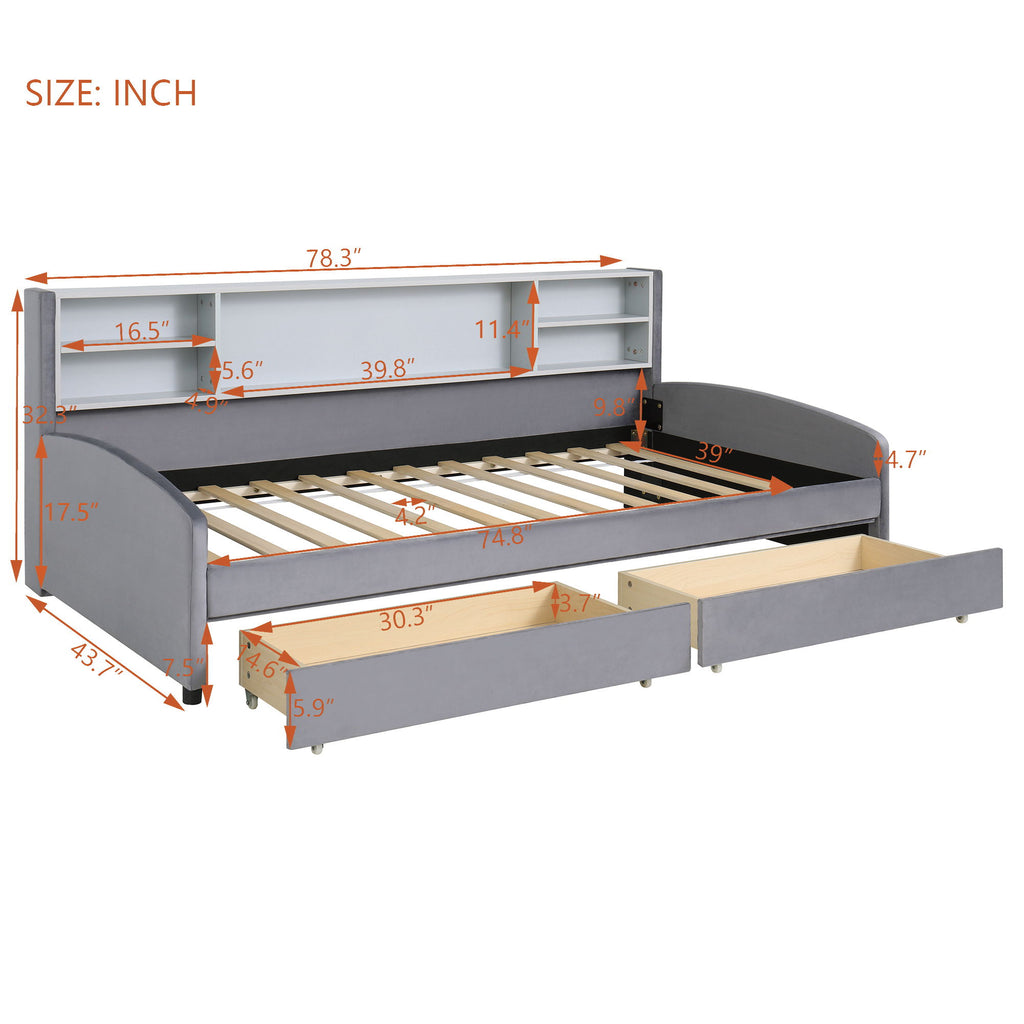 Luxurious Upholstered Platform Bed With Storage Drawers