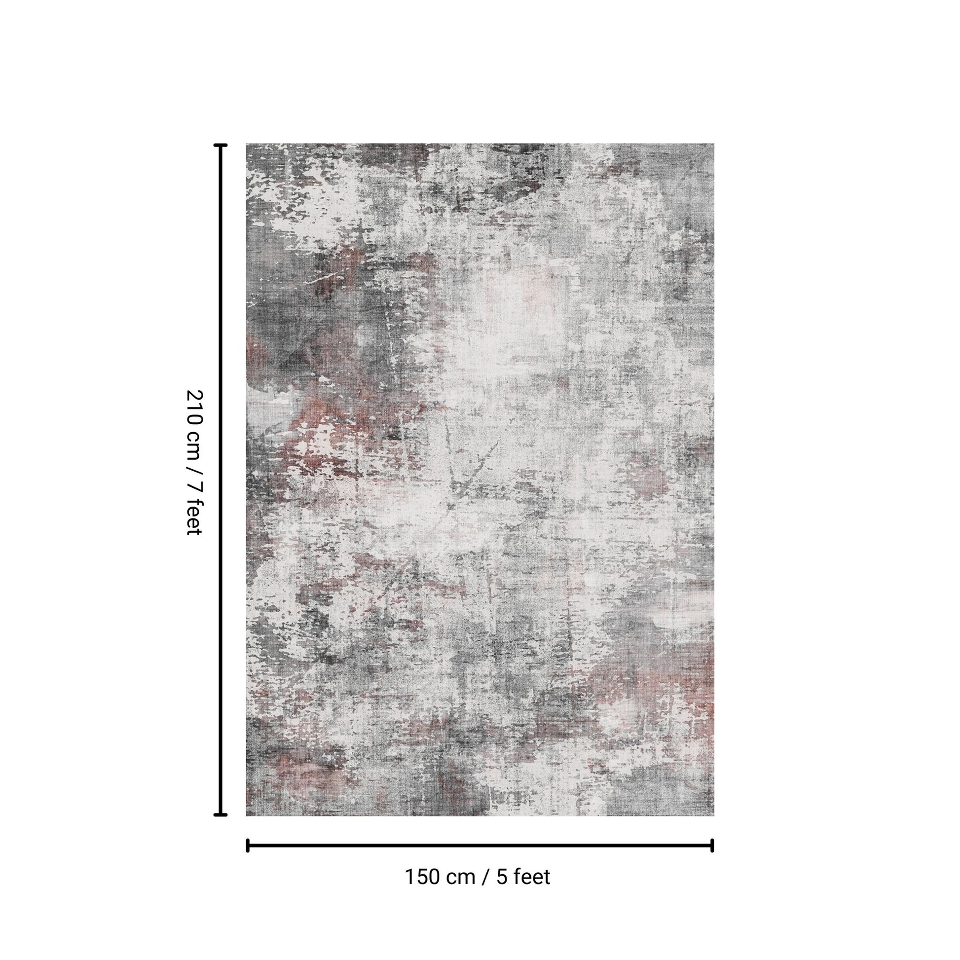 Toucan - 5' X 7' Washable Non - Slip Area Rug - Ivory / Dark Gray