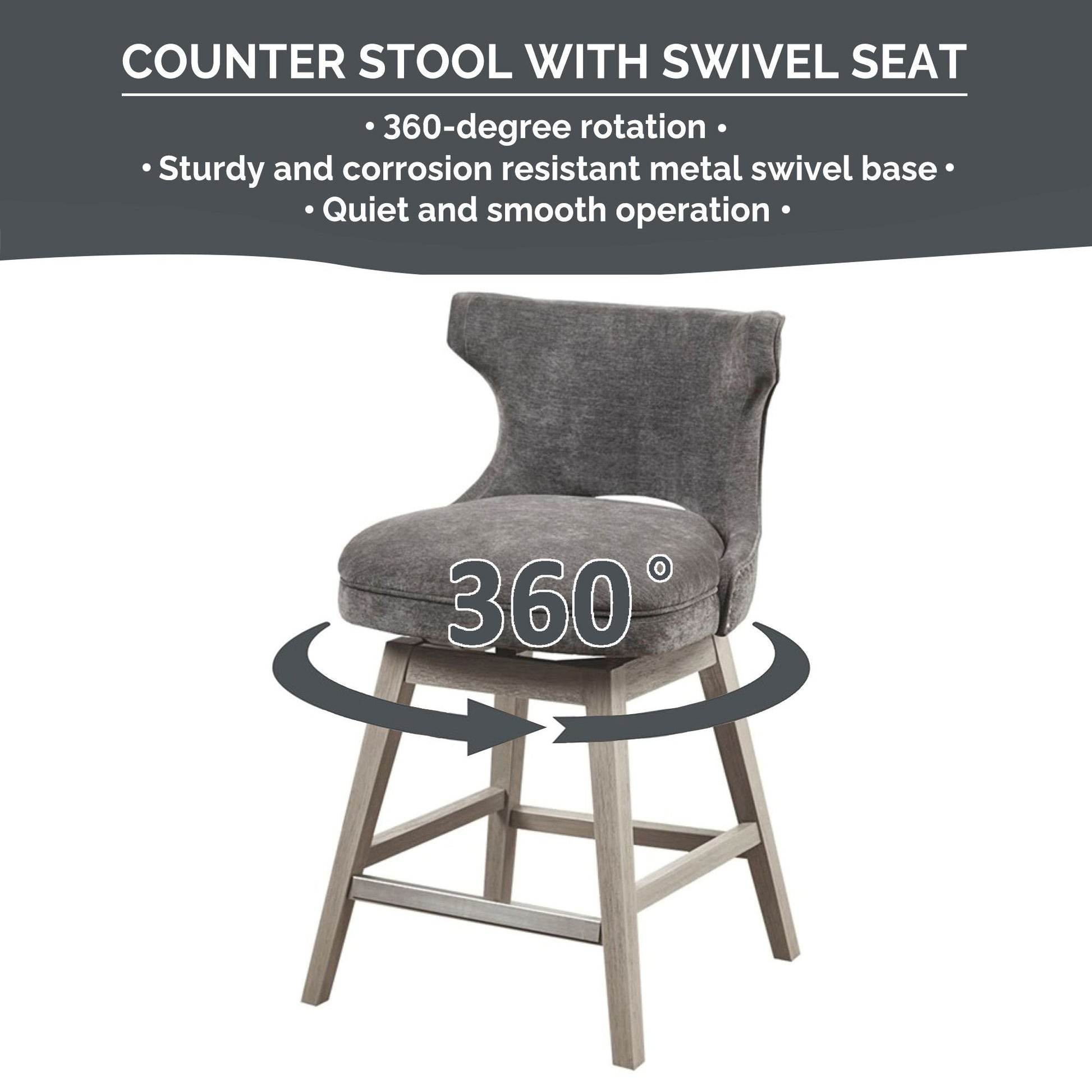 Emmett - 25.75" Swivel Counter Stool - Beige