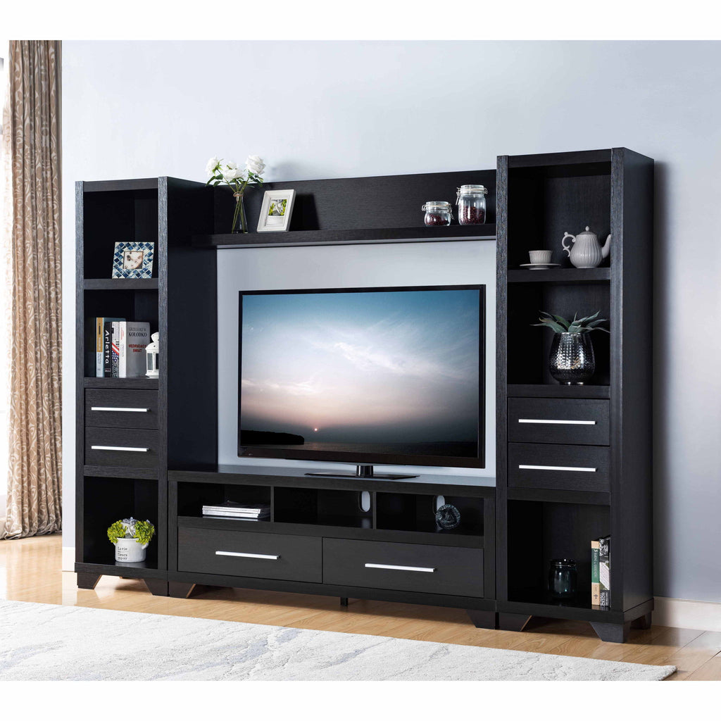 Media Pier, Bookcase Display With 2 Drawers, Open Storage Compartments