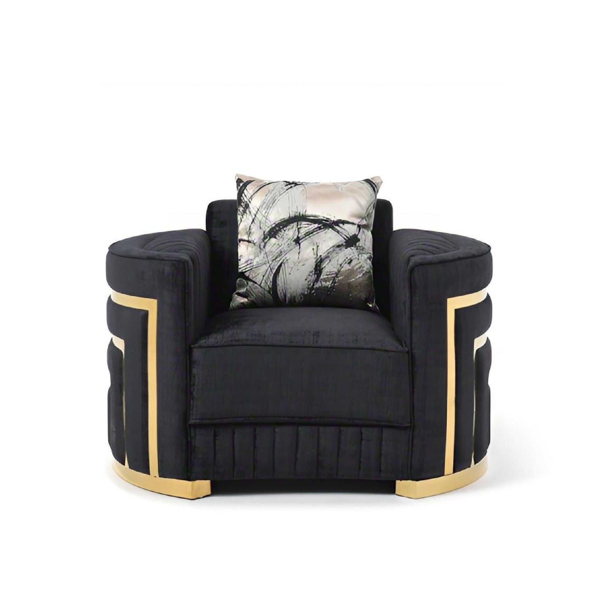 Soledad - Chair Upholstered With Hued Accents - Black