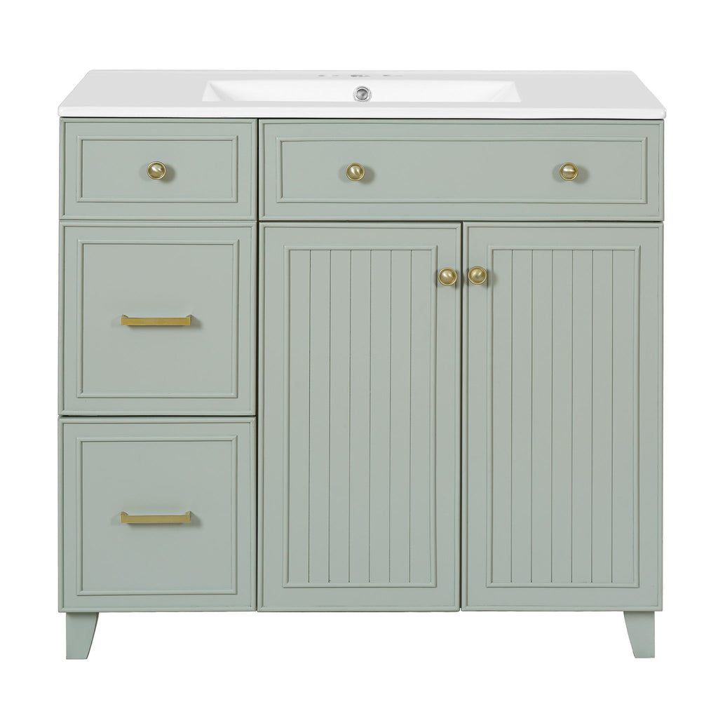 Bathroom Vanity With Sink, Soft Close Doors, Adjustable Shelves