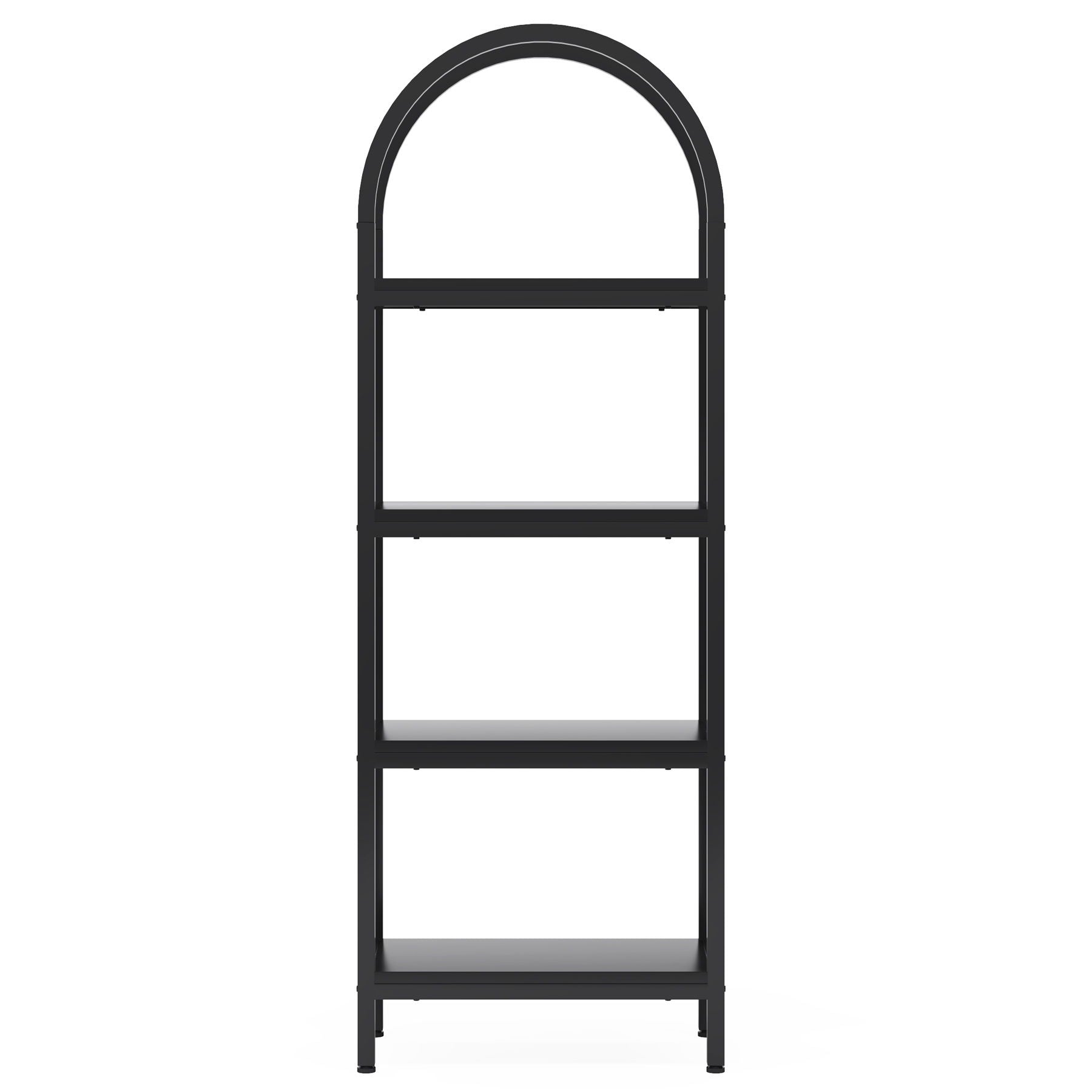 Industrial 4 Tier Open Bookshelf With Curved Top
