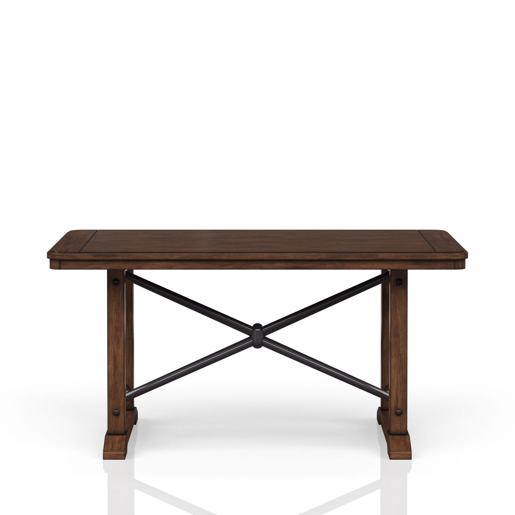 Casual Counter Height Double Pedestal Dining Table - Brown