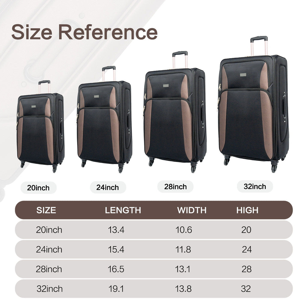 4 Piece Set Softshell Luggage