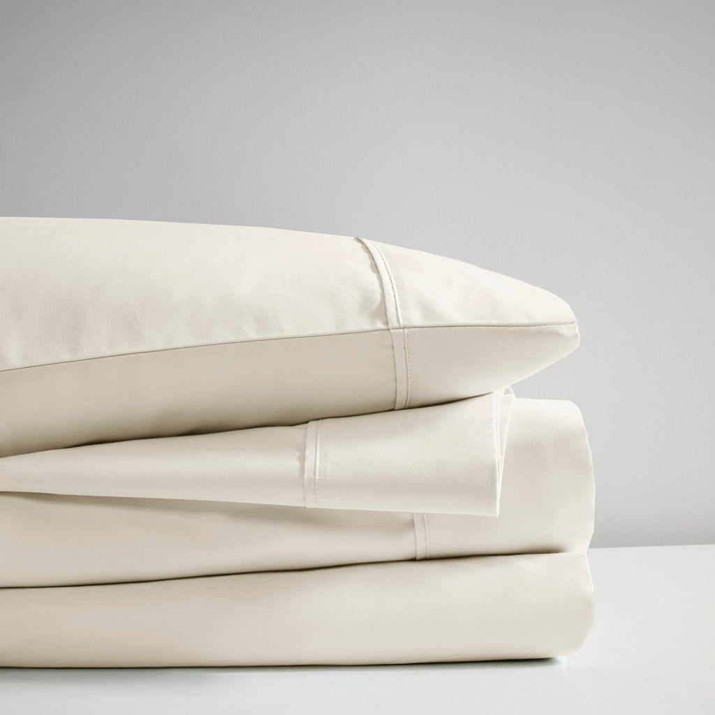600 Thread Count - Queen Cooling Cotton Blend 4 Piece Sheet Set - Ivory