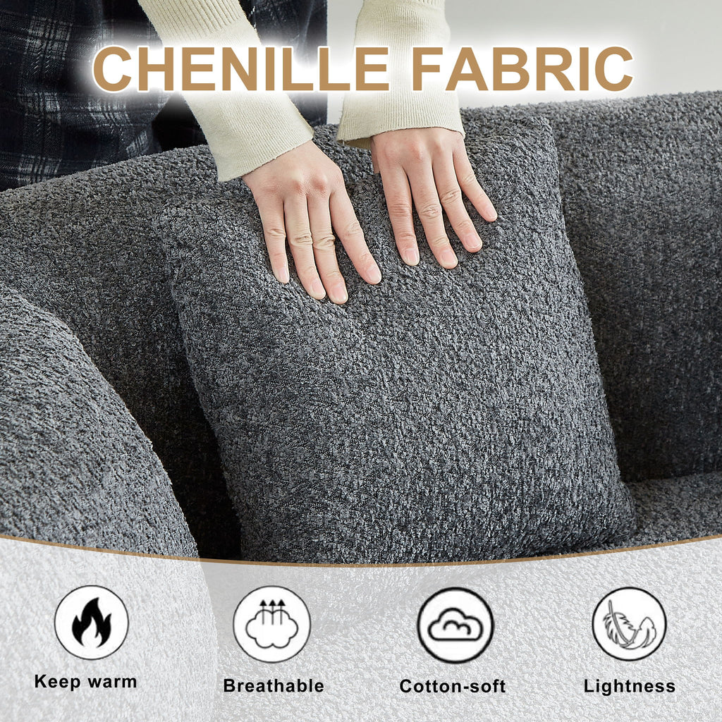 Curved Sectional Sofa With 6 Pillows