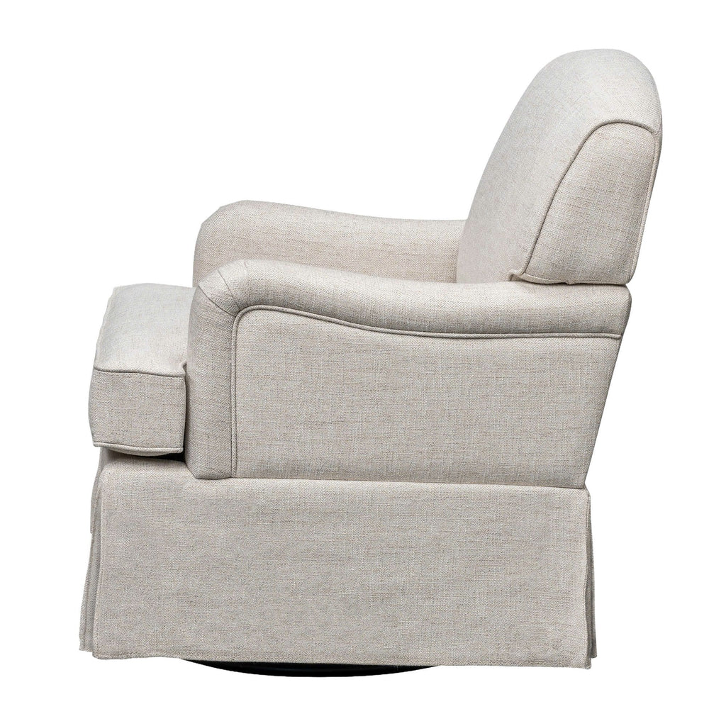 Melody - One Size Swivel Glider Skirted Armchair - Cream