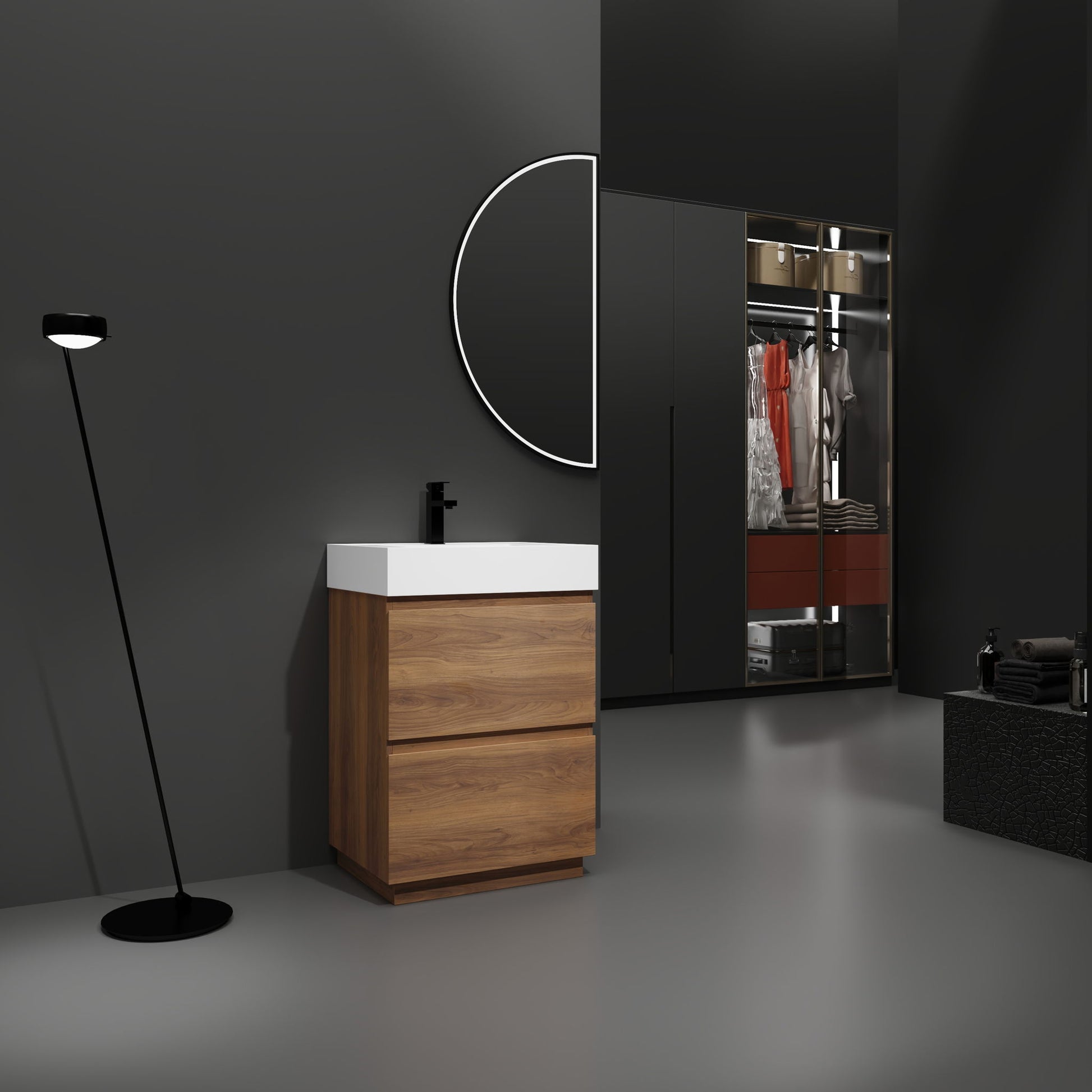 Modern Freestanding Bathroom Vanities With Single Sink Combo