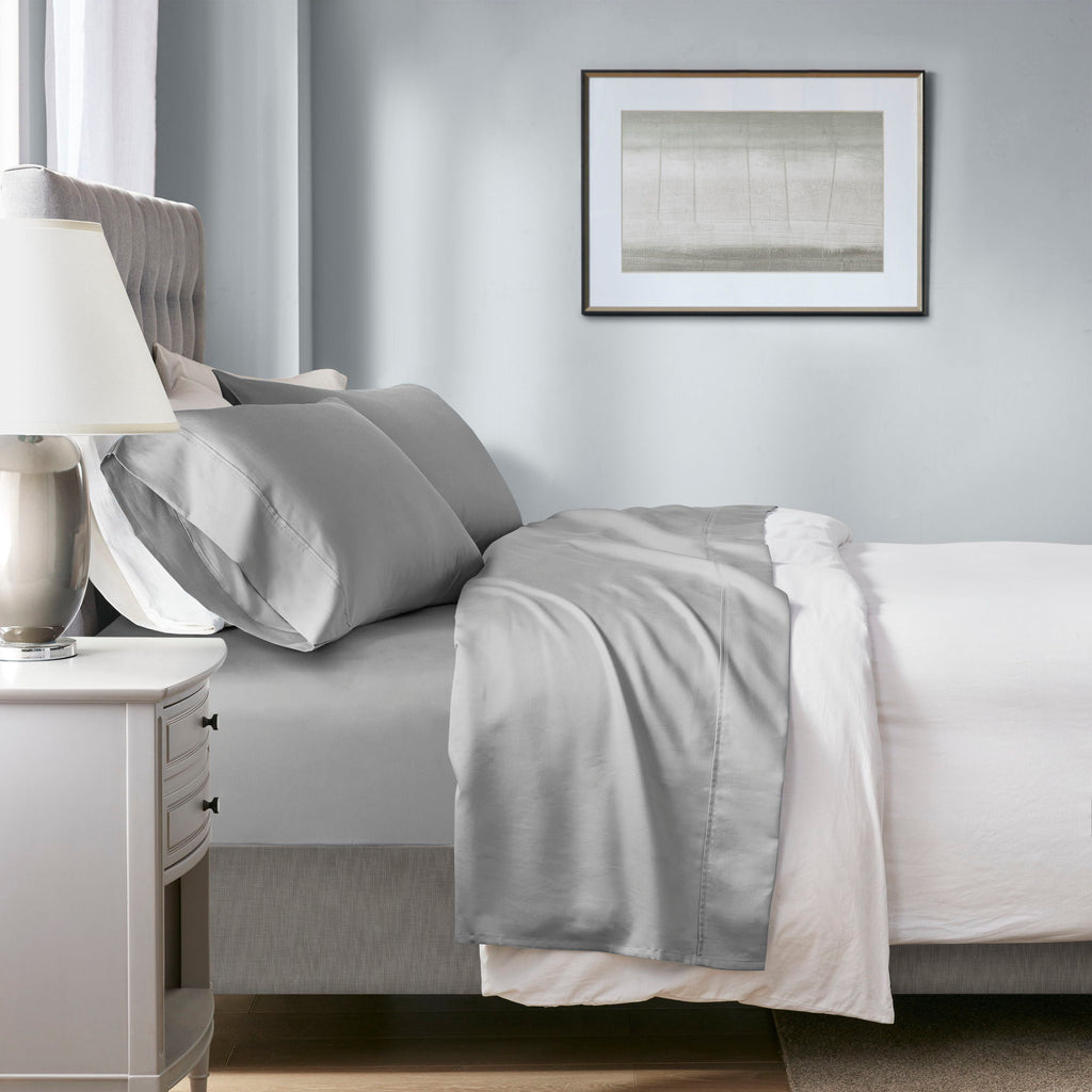 1000 Thread Count - HeiQ Smart Temperature Cotton Blend 4-Piece Sheet Set - Gray