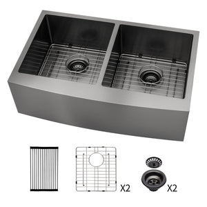 Double Bowl Farmhouse Sink / Stainless Steel Apron Front