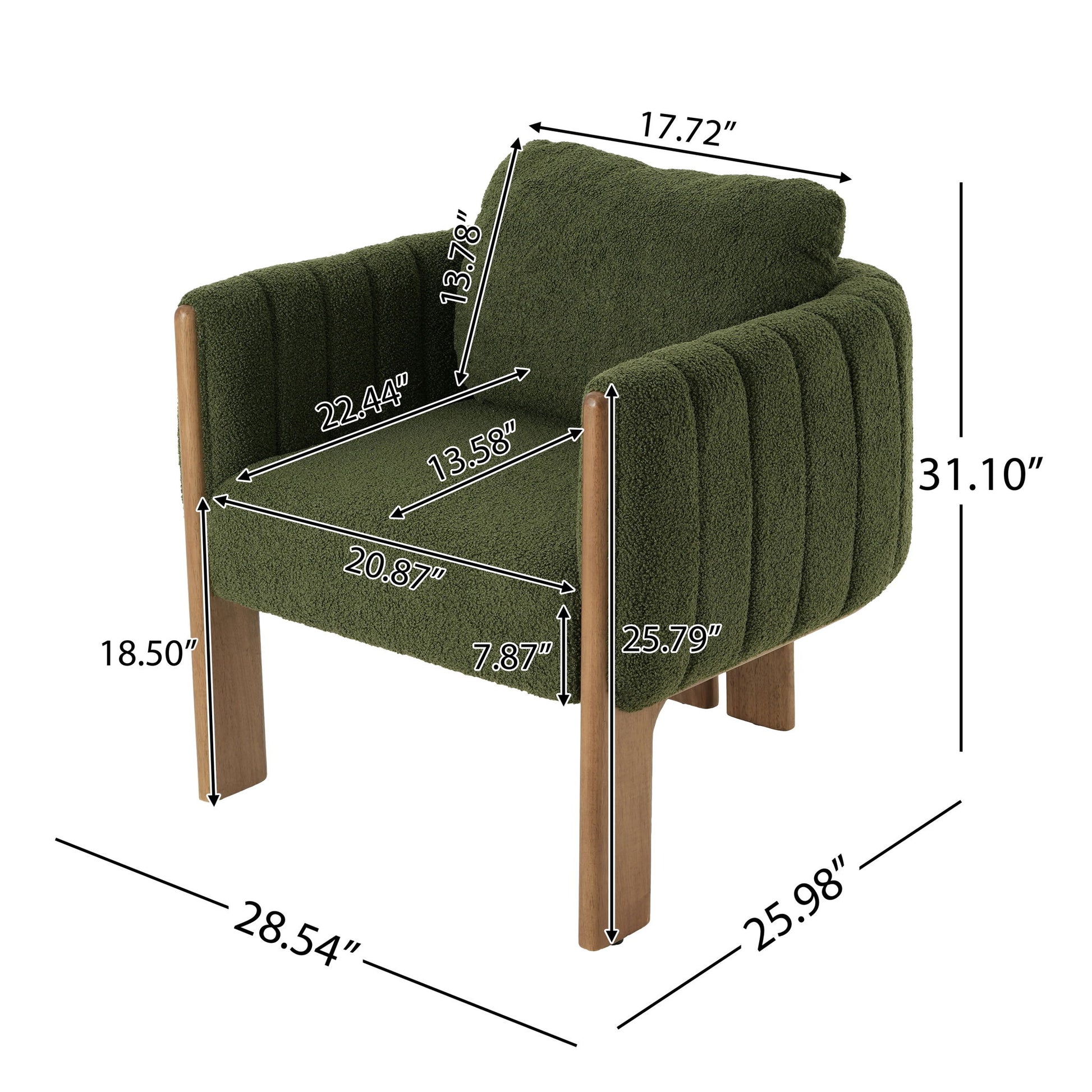 Upholstered Dining Chair With Vertical Channel Tufting
