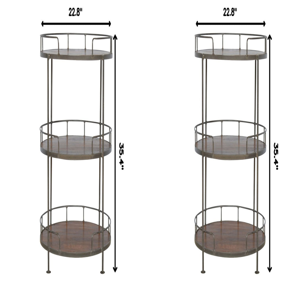 Round Butler Tray Table - Chestnut