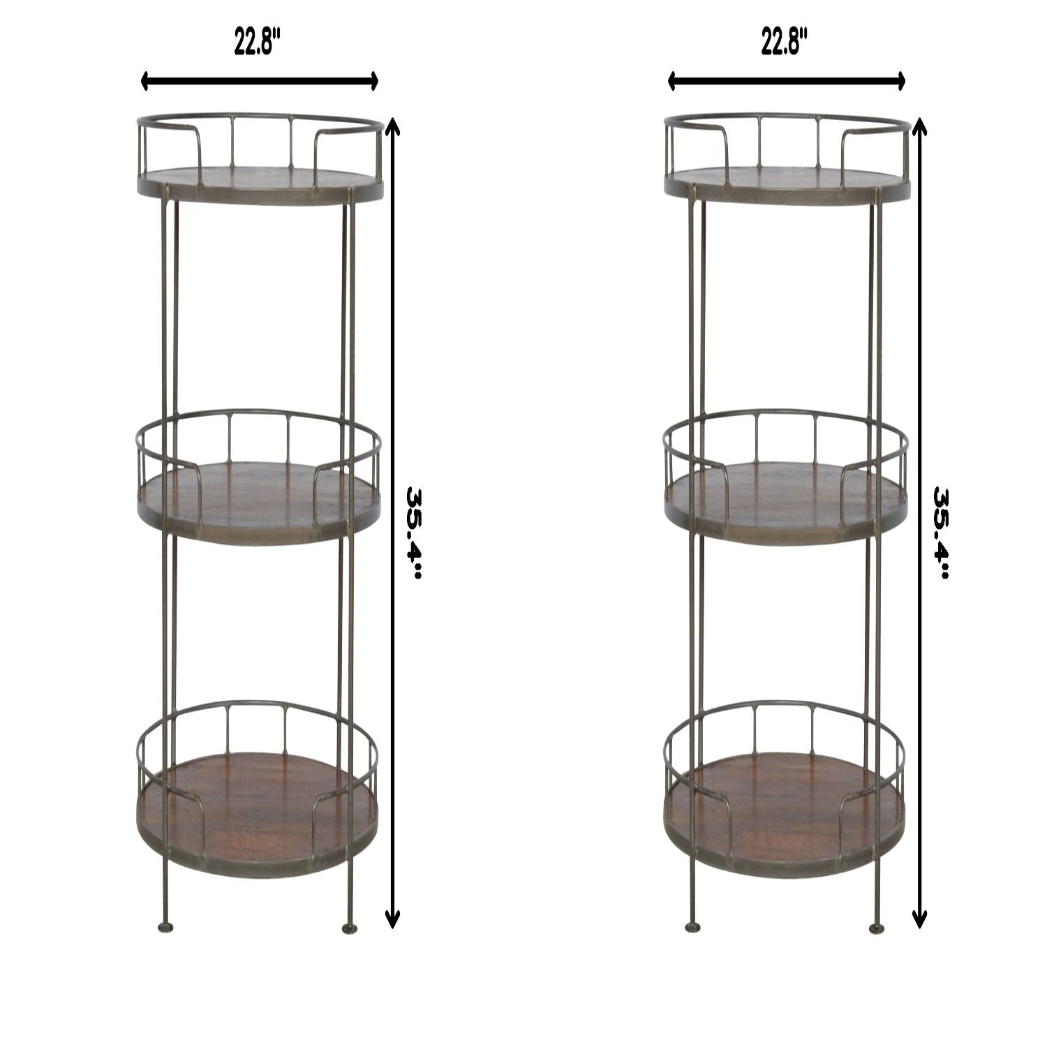 Round Butler Tray Table - Chestnut